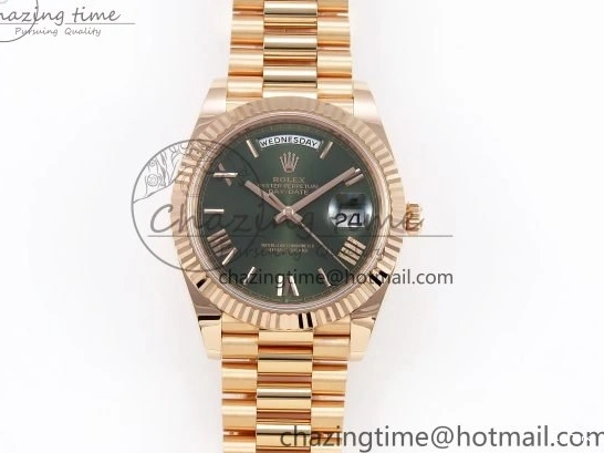 MiroTime 1228 Day Date 40 RG 228235 ARF 1:1 Best Edition Green Roman Dial on President Bracelet VR WrinkleFree 1509